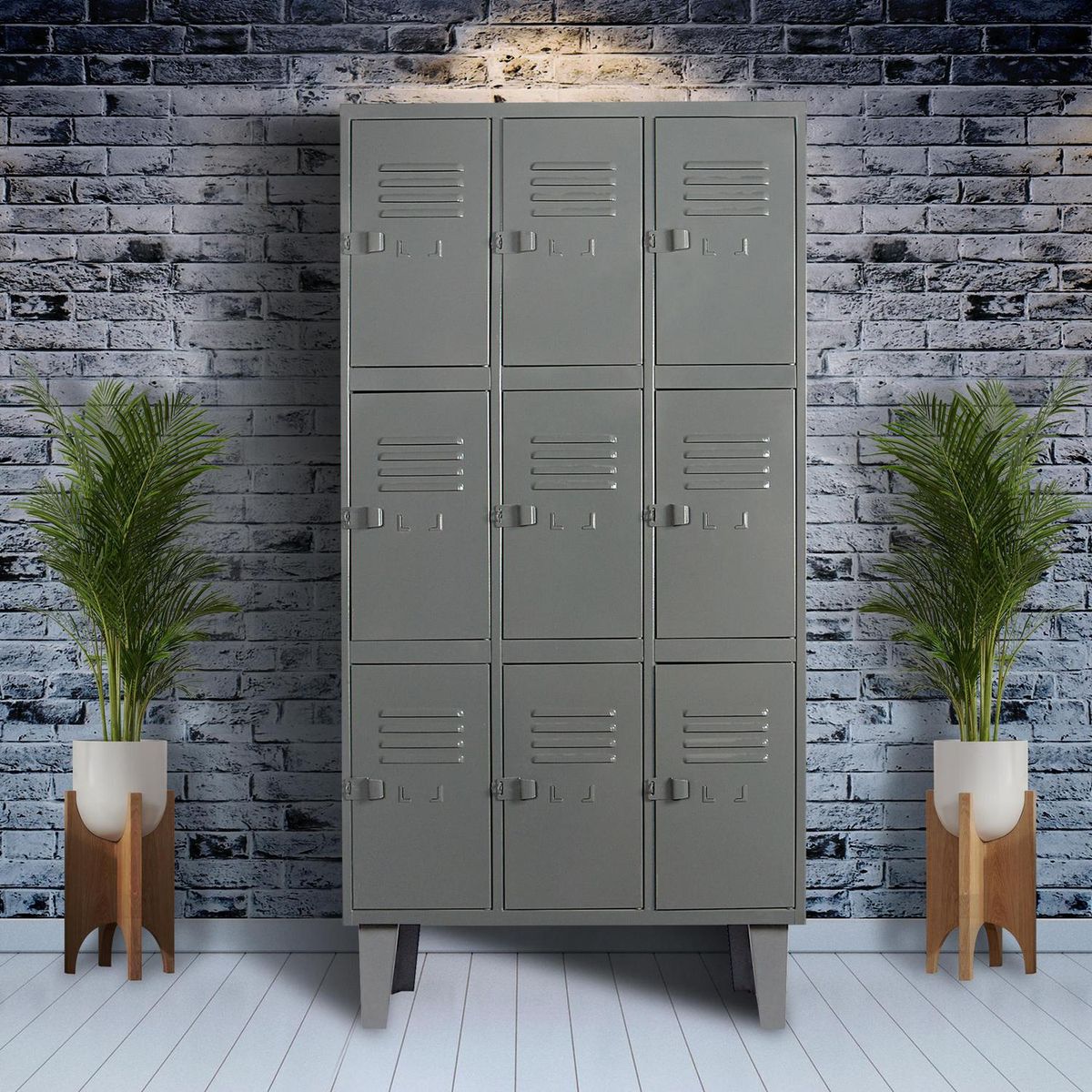 MOVILOCKERS - Locker Alta Resistencia 3 Cuerpos 9 Puerta(s) 83x170x45 cm Gris Eco