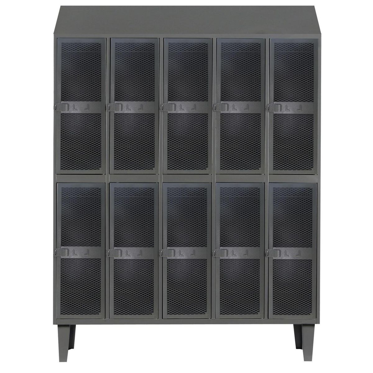 MOVILOCKERS - Locker Alta Resistencia 5 Cuerpos 10 Puerta(s) 137x190x45 cm Gris Eco