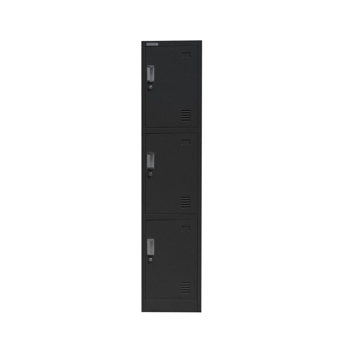 MOVILOCKERS - Locker de Oficina 1 Cuerpo 3 Puerta(s) 38x180x45 cm Negro Mate