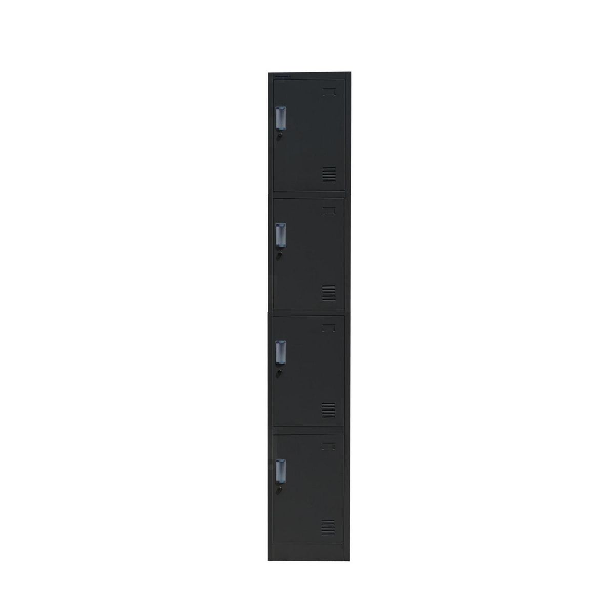MOVILOCKERS - Locker de Oficina 1 Cuerpo 4 Puerta(s) 38x180x45 cm Negro Mate