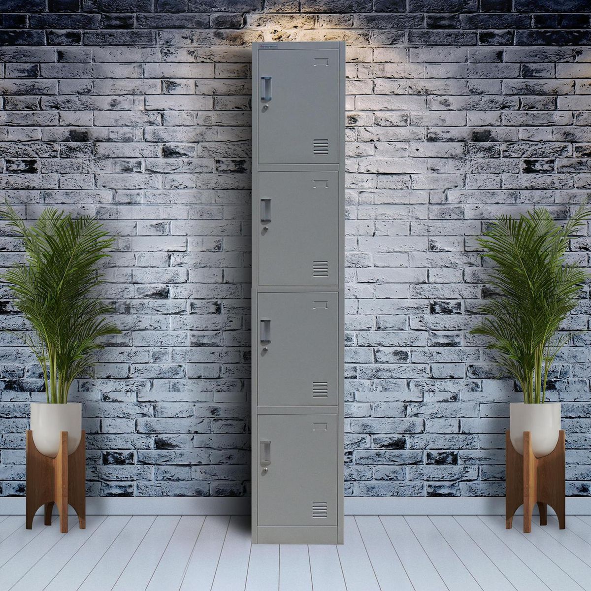 MOVILOCKERS - Locker de Oficina 1 Cuerpo 4 Puerta(s) 38x180x45 cm Gris Agata