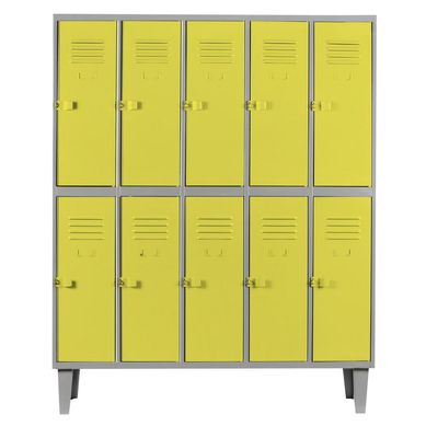 Lockers alta resistencia 170x137x45 cm 5 cuerpo 10 puerta amarillo