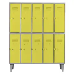 MOVILOCKERS - Locker Ata Resistencia 5 Cuerpos 10 Puerta(s) 110x170x45 cm Amarillo