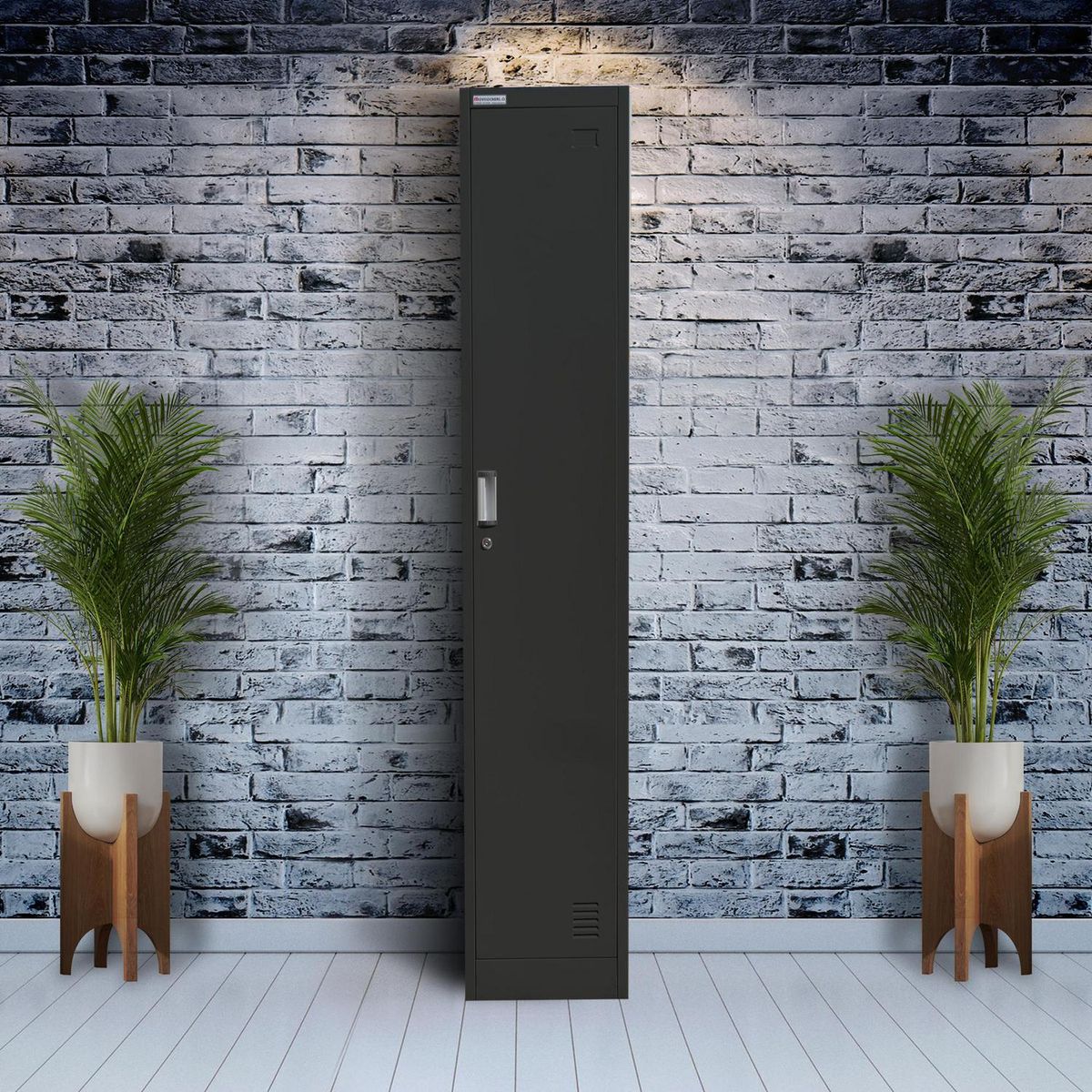 MOVILOCKERS - Locker de Oficina 1 Cuerpo 1 Puerta(s) 1 Repisa(s) 38xx45 cm Negro Mate