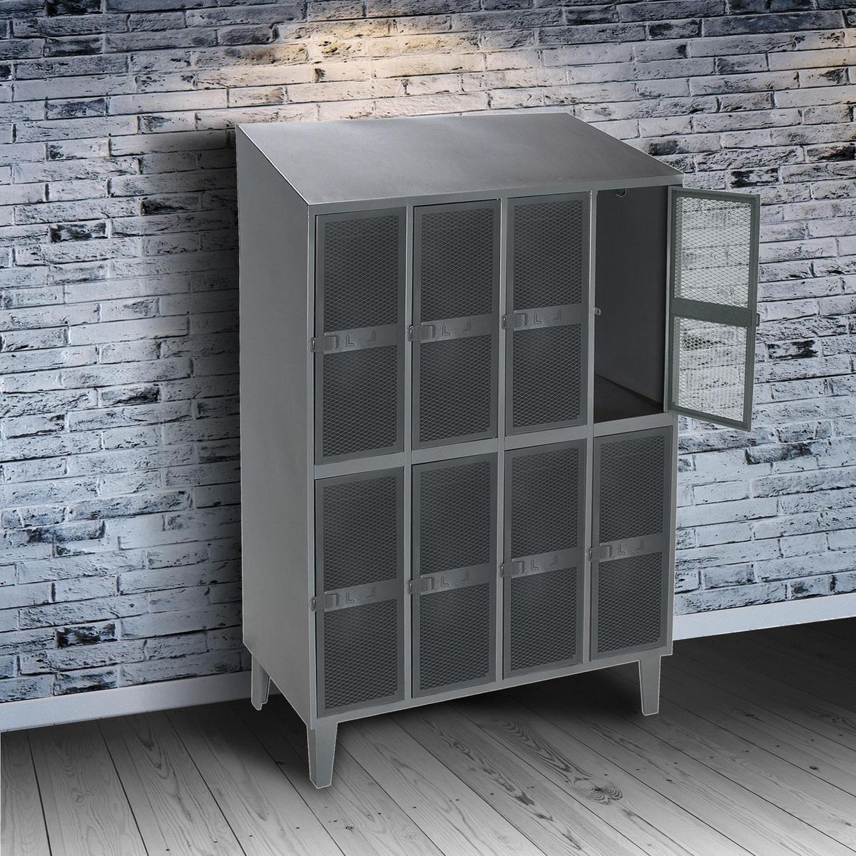MOVILOCKERS - Locker Alta Resistencia 4 Cuerpos 8 Puerta(s) 110x190x45 cm Gris Eco