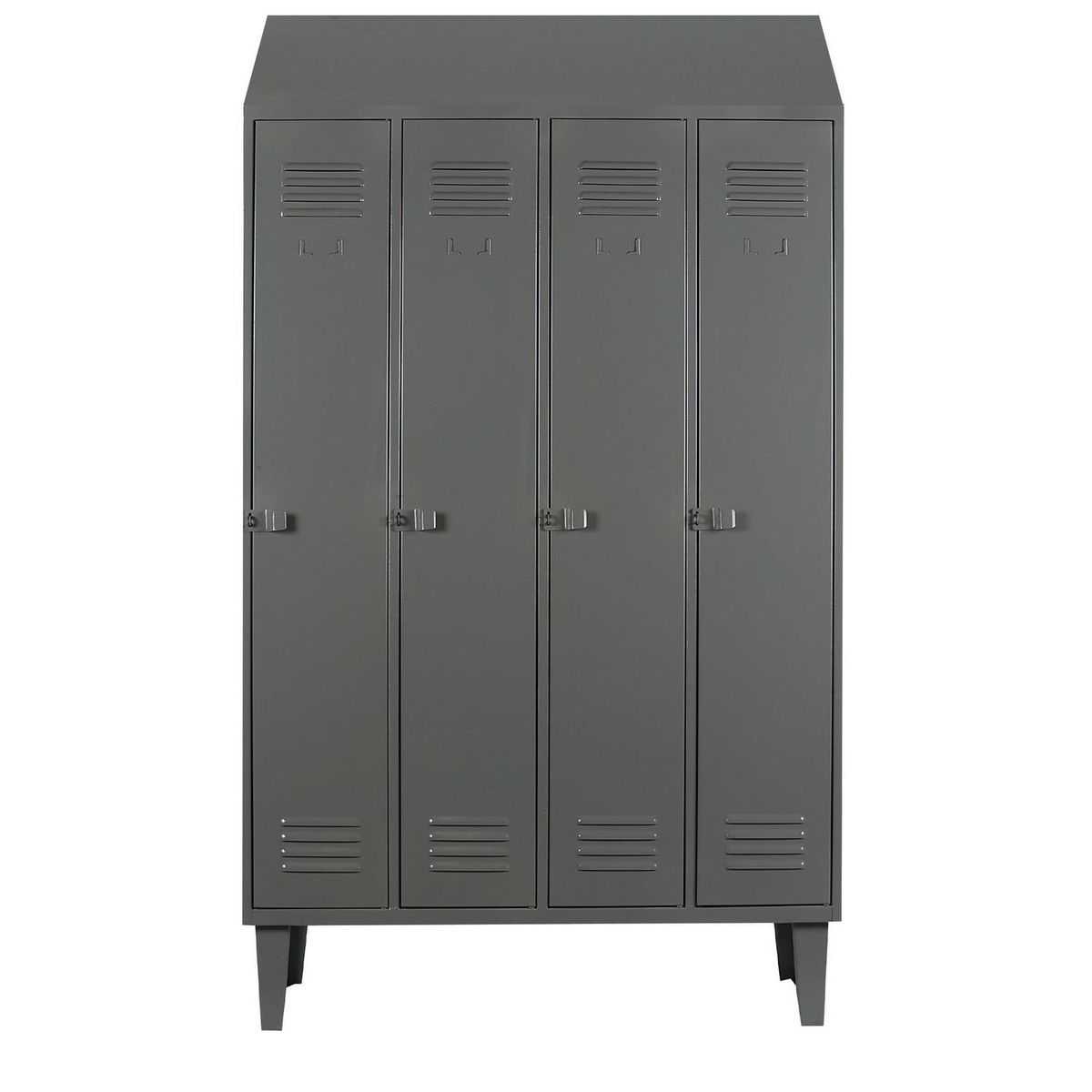 MOVILOCKERS - Locker Alta Resistencia 4 Cuerpos 4 Puerta(s) 110x190x45 cm Gris Eco