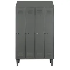MOVILOCKERS - Locker Alta Resistencia 4 Cuerpos 4 Puerta(s) 110x190x45 cm Gris Eco