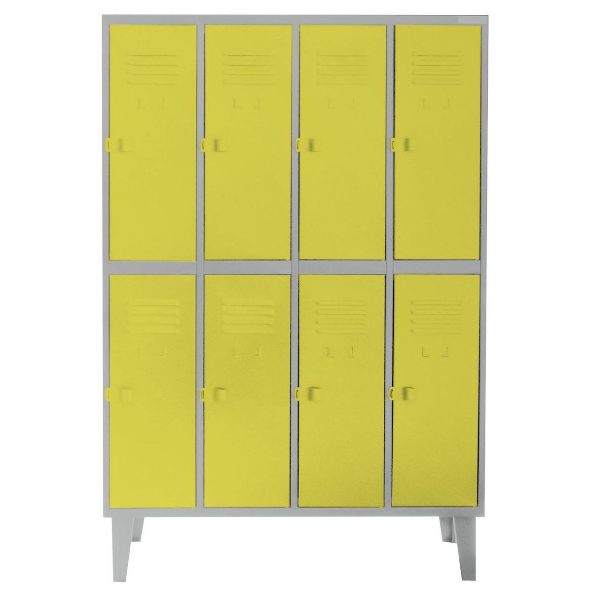 MOVILOCKERS - Locker Alta Resistencia 4 Cuerpos 8 Puerta(s) 110x170x45 cm Amarillo