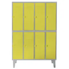 MOVILOCKERS - Locker Alta Resistencia 4 Cuerpos 8 Puerta(s) 110x170x45 cm Amarillo