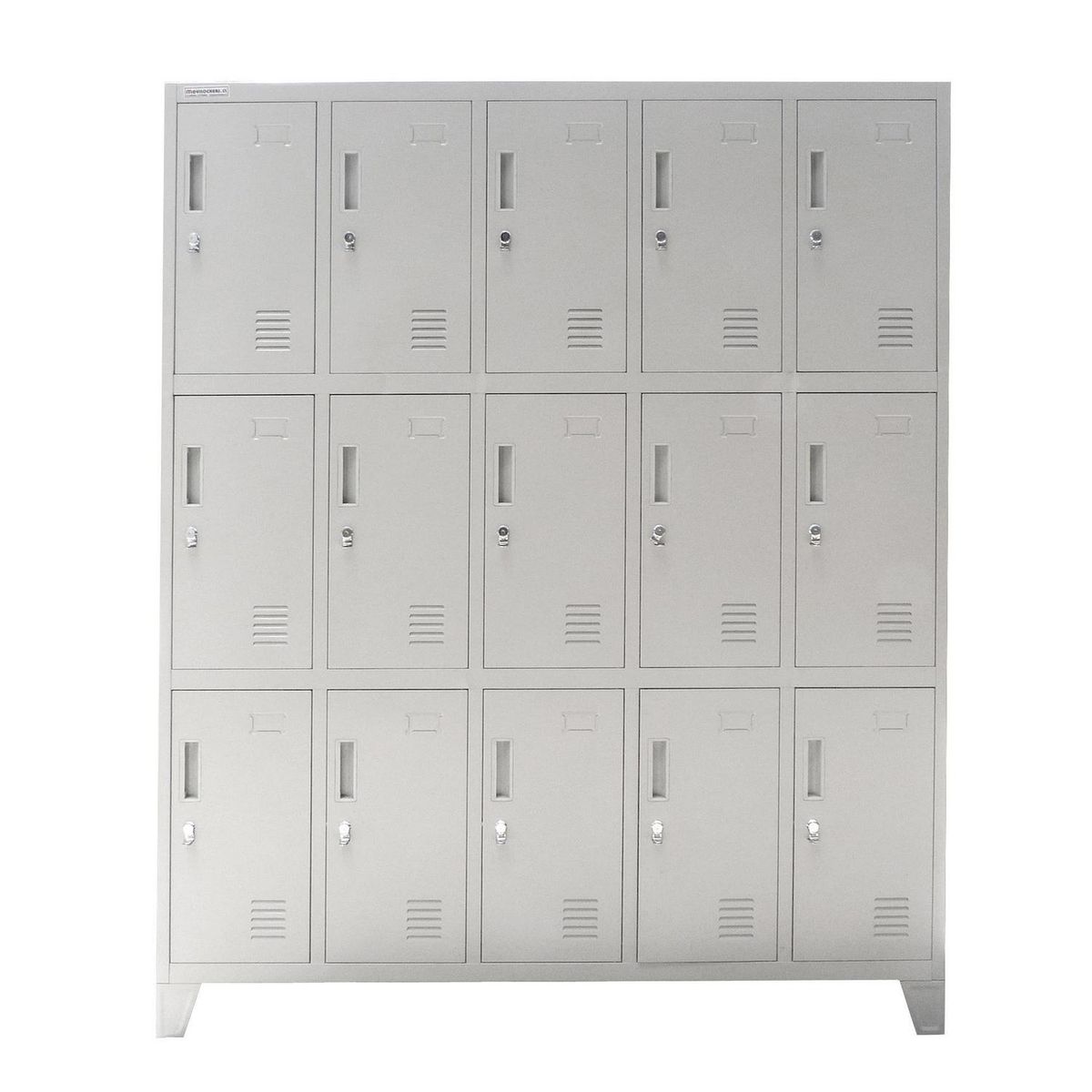 MOVILOCKERS - Locker Ensamblado 5 Cuerpos 15 Puerta(s) 138x170x45 cm Gris Agata