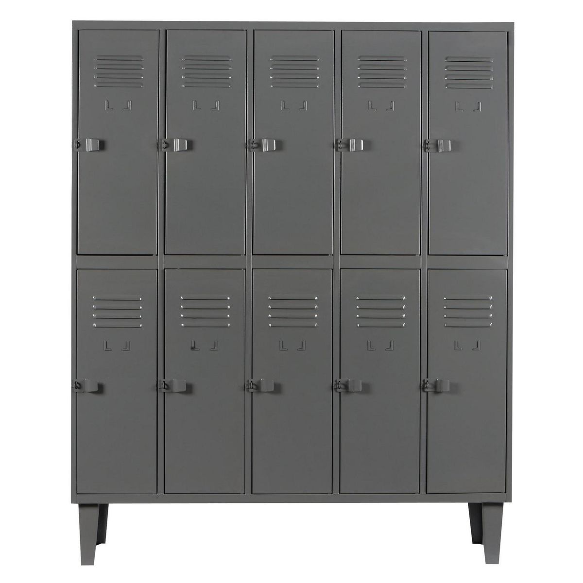 MOVILOCKERS - Locker Alta Resistencia 5 Cuerpos 10 Puerta(s) 137x170x45 cm Gris Eco