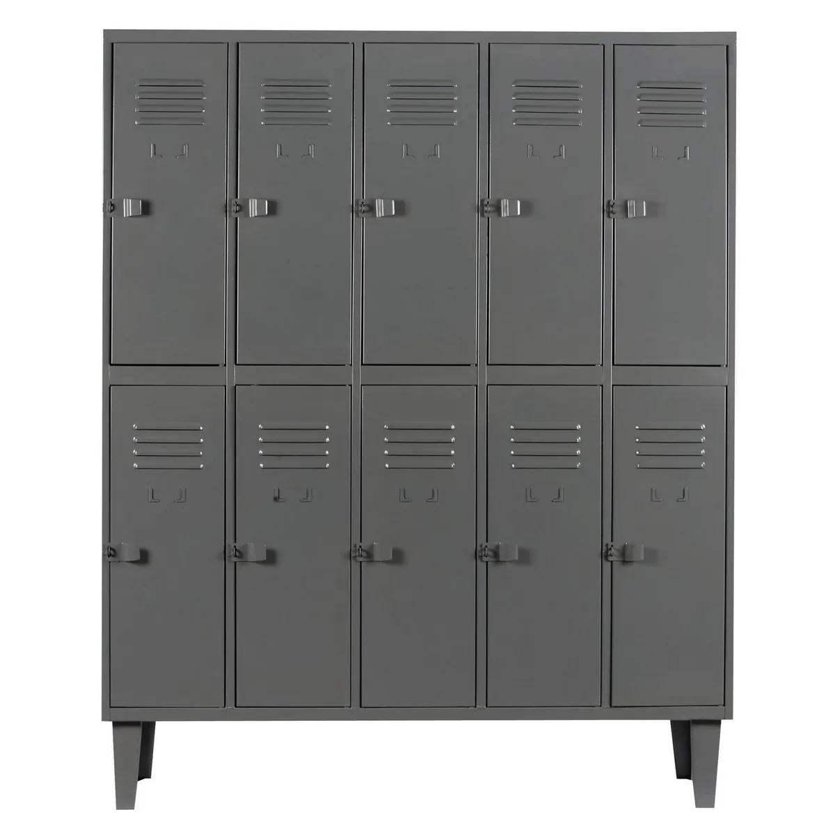 MOVILOCKERS - Locker Alta Resistencia 5 Cuerpos 10 Puerta(s) 137x170x45 cm Gris Eco