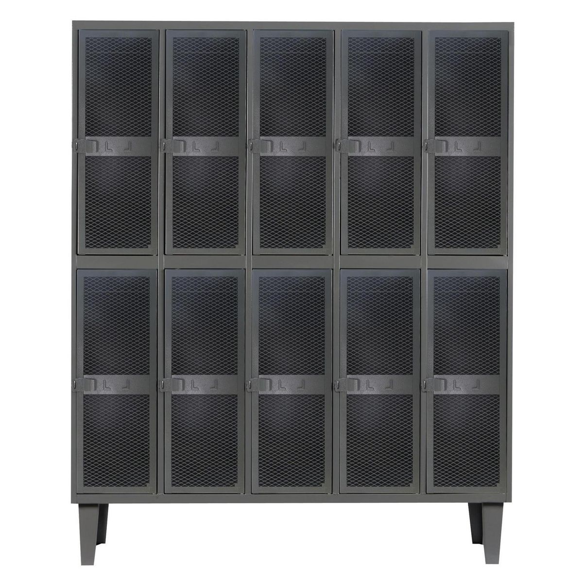 MOVILOCKERS - Locker Alta Resistencia 5 Cuerpos 10 Puerta(s) 137x170x45 cm Gris Eco