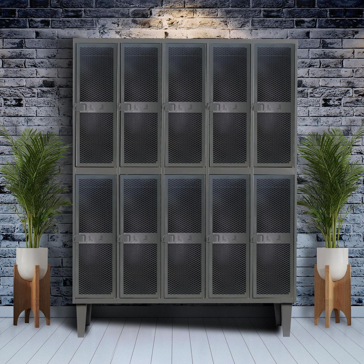 MOVILOCKERS - Locker Alta Resistencia 5 Cuerpos 10 Puerta(s) 137x170x45 cm Gris Eco