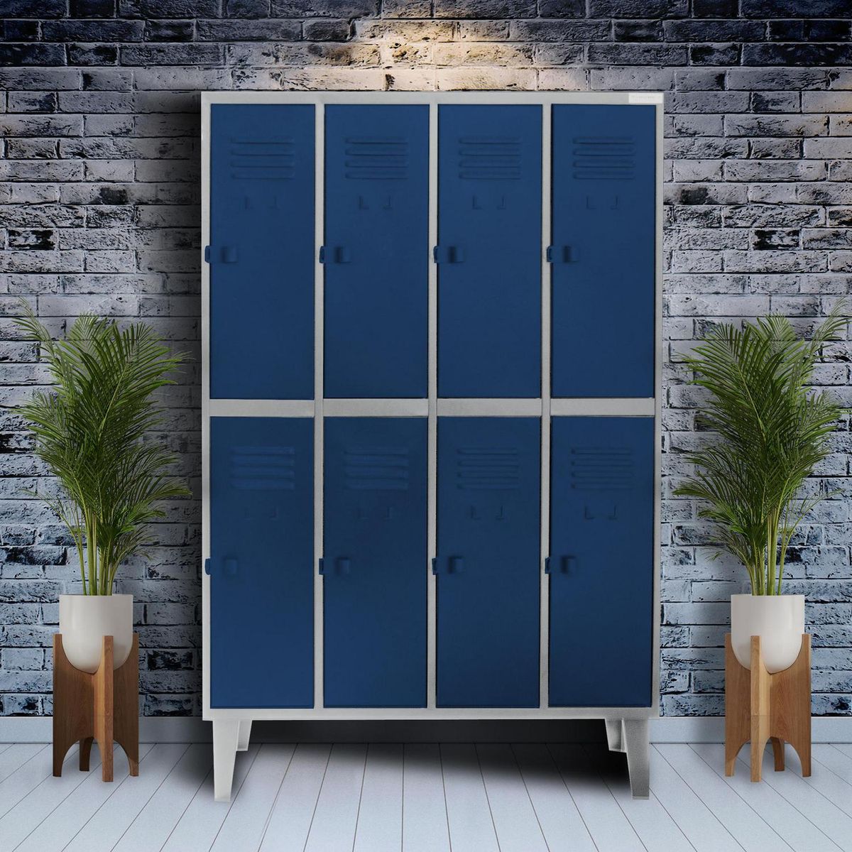 MOVILOCKERS - Locker Alta Resistencia 4 Cuerpos 8 Puerta(s) 110x170x45 cm Azul