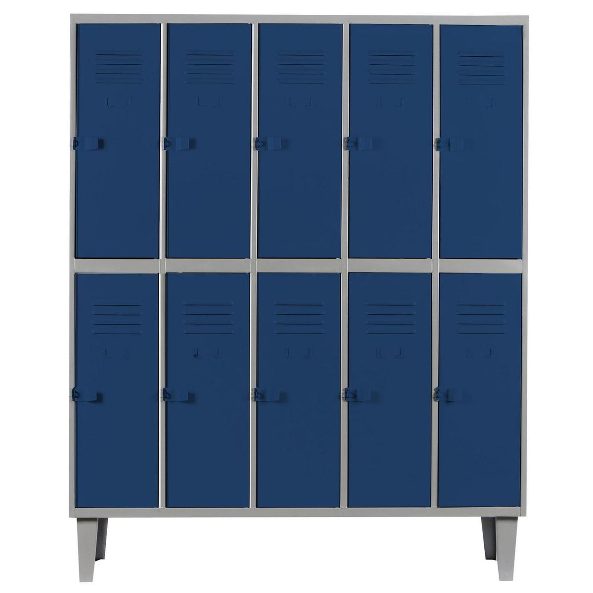 MOVILOCKERS - Locker Alta Resistencia 5 Cuerpos 10 Puerta(s) 137x170x45 cm Azul