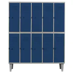 MOVILOCKERS - Locker Alta Resistencia 5 Cuerpos 10 Puerta(s) 137x170x45 cm Azul