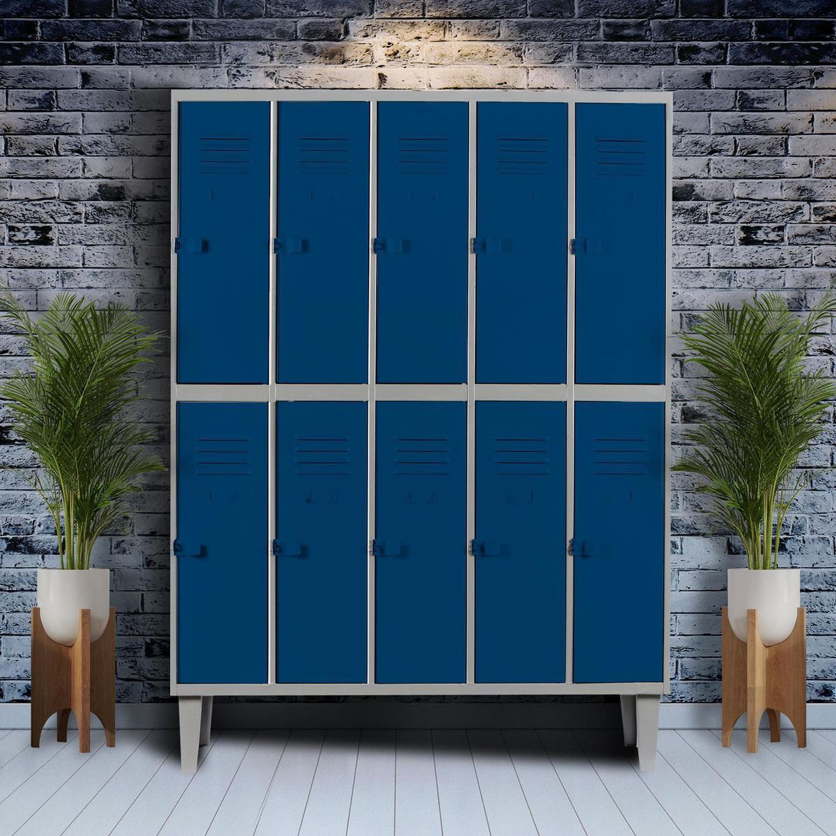 MOVILOCKERS - Locker Alta Resistencia 5 Cuerpos 10 Puerta(s) 137x170x45 cm Azul
