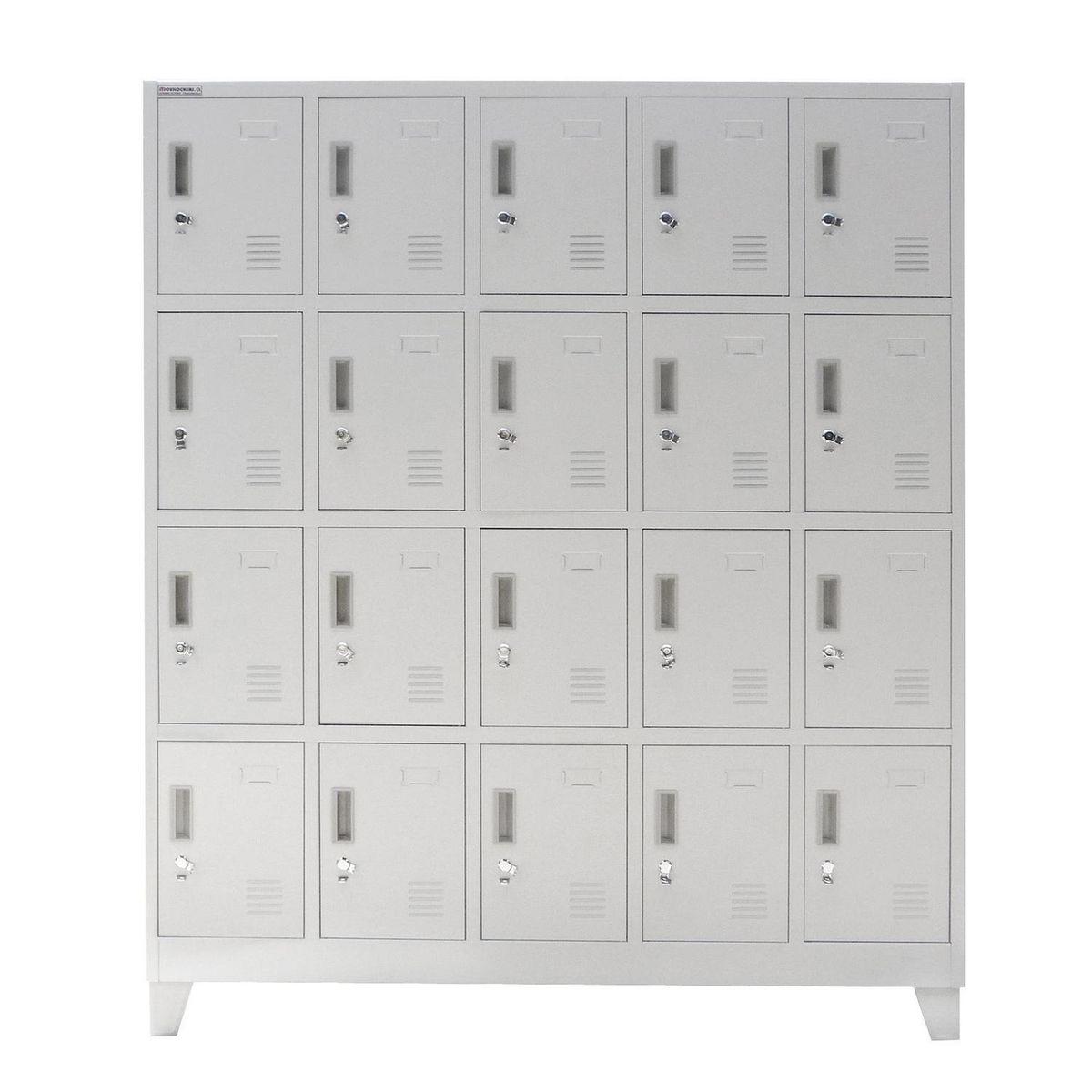 MOVILOCKERS - Locker Ensamblado 5 Cuerpos 20 Puerta(s) 138x170x45 cm Gris Agata