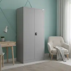 MOVILOCKERS - Clóset Ensamblado 2 Puerta(s) 4 Repisa(s) 90xx45 cm Gris Agata
