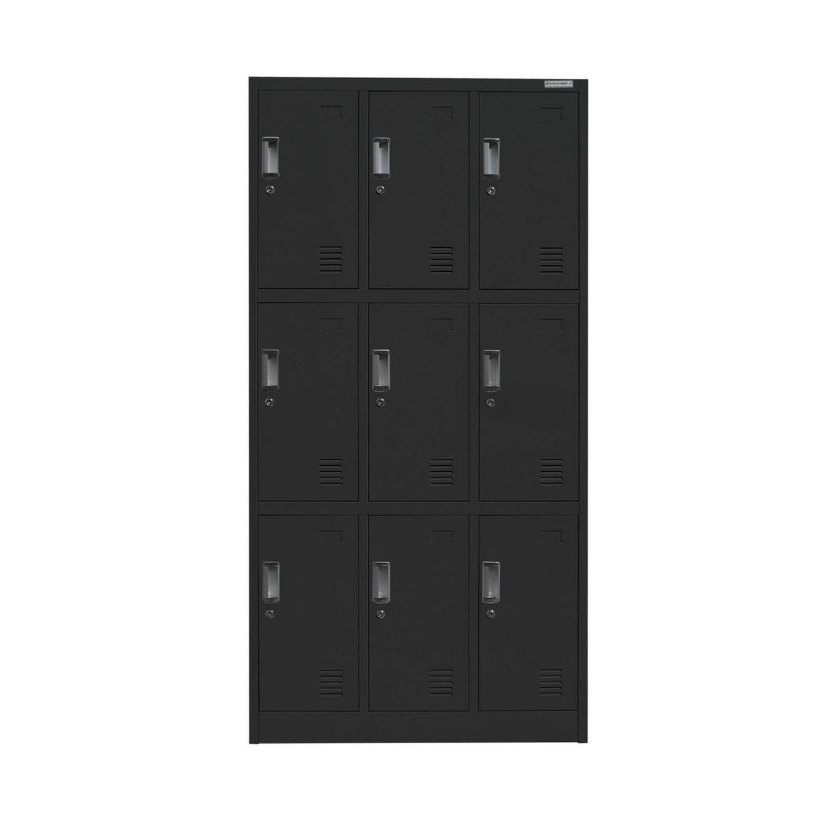 MOVILOCKERS - Locker de Oficina 3 Cuerpos 9 Puerta(s) 90x180x40 cm Negro Mate