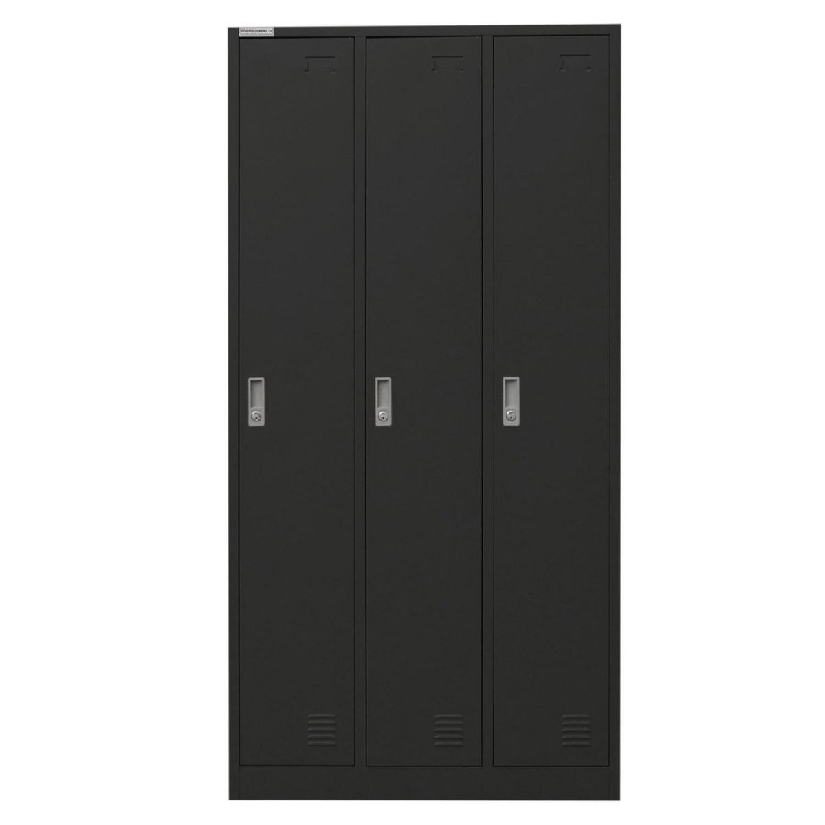 MOVILOCKERS - Locker de Oficina 3 Cuerpos 3 Puerta(s) 3 Repisa(s) 90xx40 cm Negro Mate