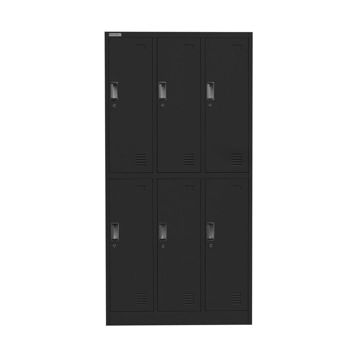 MOVILOCKERS - Locker de Oficina 3 Cuerpos 6 Puerta(s) 6 Repisa(s) 90xx40 cm Negro Mate