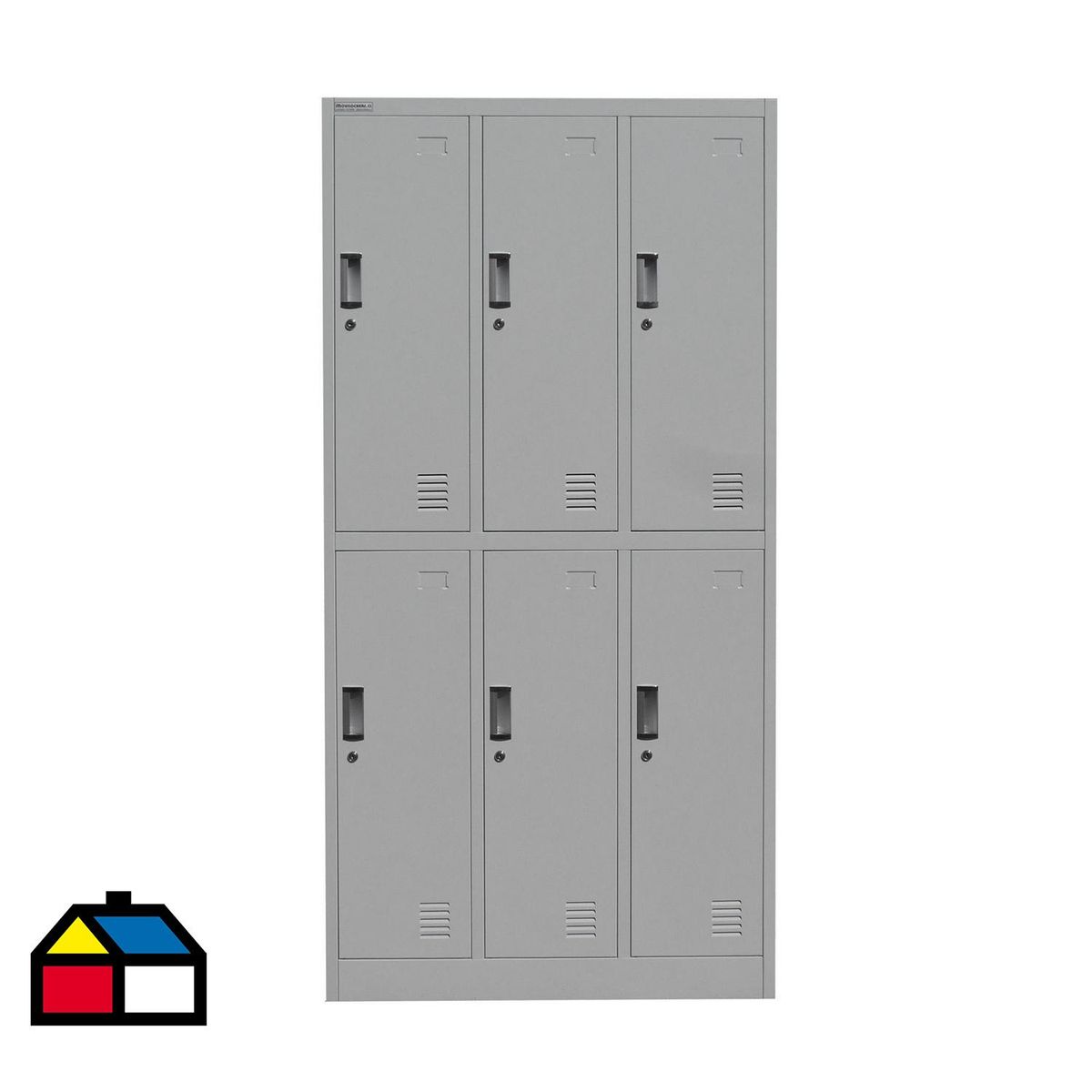 MOVILOCKERS - Locker de Oficina 3 Cuerpos 6 Puerta(s) 6 Repisa(s) 90xx40 cm Gris Agata
