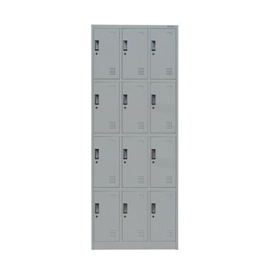 Lockers oficina 180x90x40 cm 3 cuerpo 12 puerta gris agata