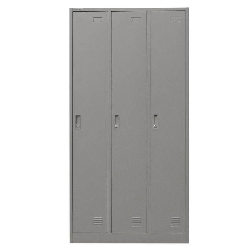 MOVILOCKERS - Locker de Oficina 3 Cuerpos 3 Puerta(s) 3 Repisa(s) 90xx40 cm Gris Agata