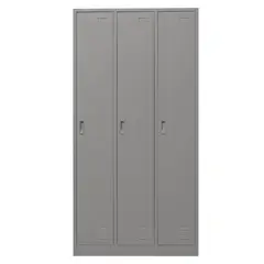 MOVILOCKERS - Locker de Oficina 3 Cuerpos 3 Puerta(s) 3 Repisa(s) 90xx40 cm Gris Agata