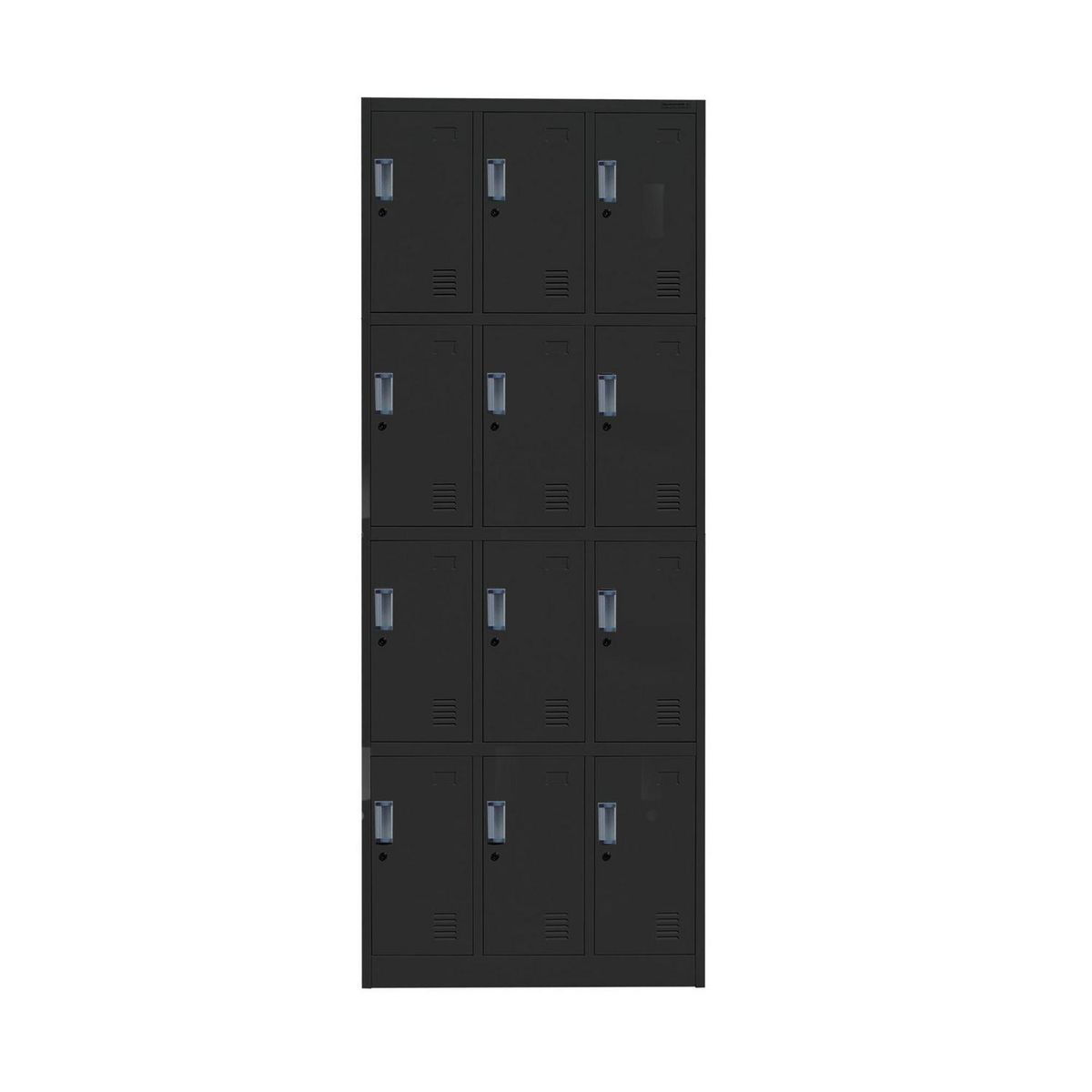 MOVILOCKERS - Locker de Oficina 3 Cuerpos 12 Puerta(s) 90x180x40 cm Negro Mate