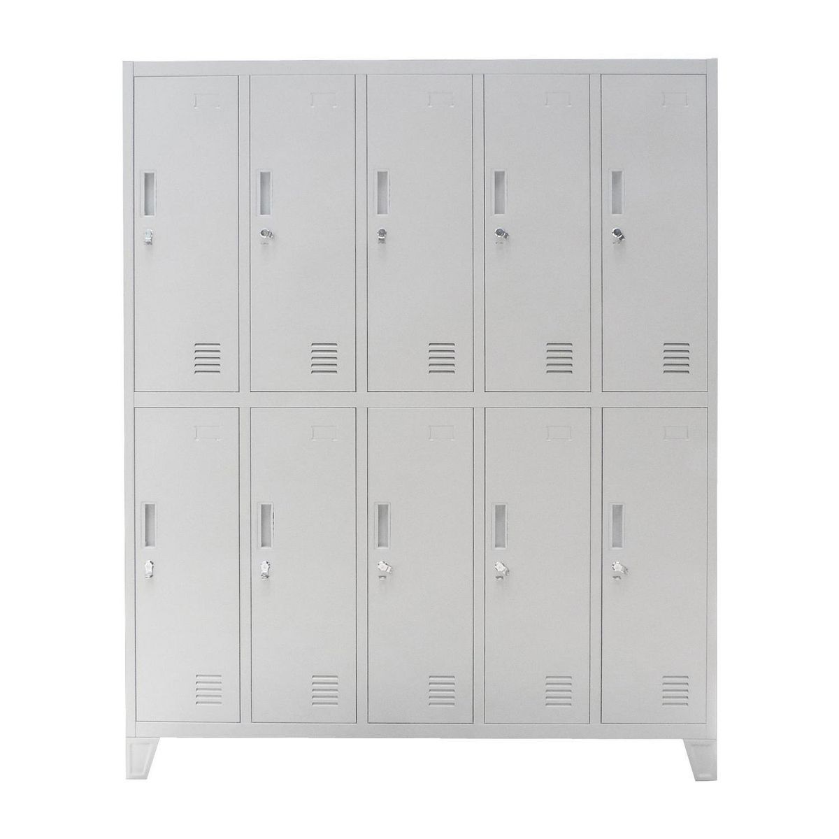 MOVILOCKERS - Locker Ensamblado 5 Cuerpos 10 Puerta(s) 138x170x45 cm Gris Agata