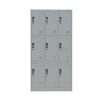 Lockers oficina 180x90x40 cm 3 cuerpo 9 puerta gris agata