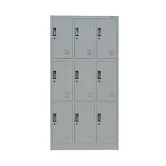 MOVILOCKERS - Locker de Oficina 3 Cuerpos 9 Puerta(s) 90x180x40 cm Gris Agata