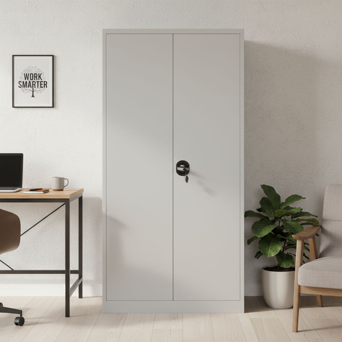MOVILOCKERS - Storage Ensamblado 2 Puerta(s) 4 Repisa(s) 180x90x40 cm Gris Agata