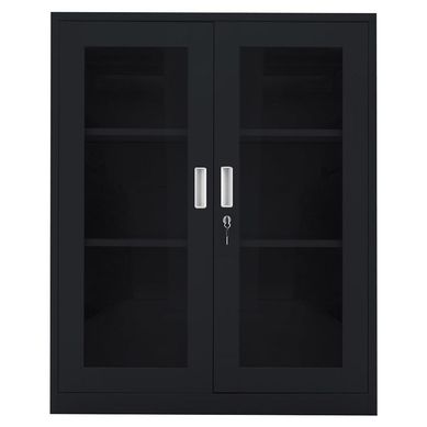 Storage medio con vidrio 110x90x40 cm negro mate