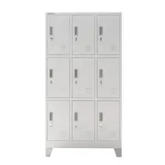 MOVILOCKERS - Locker Ensamblado 3 Cuerpos 9 Puerta(s) 83x170x45 cm Gris Agata