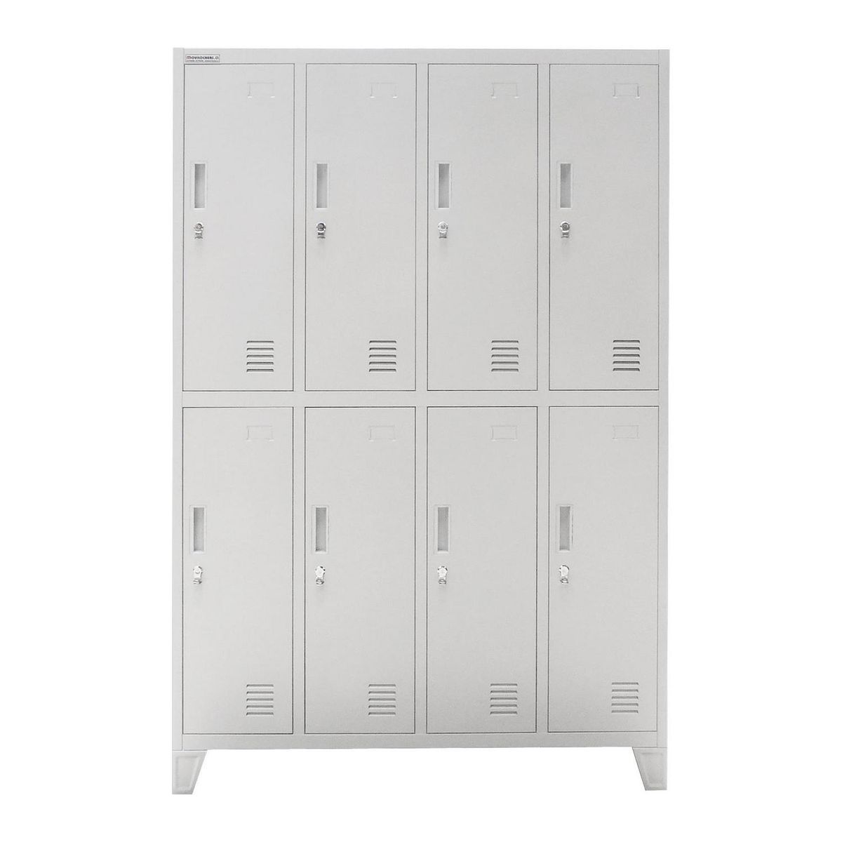MOVILOCKERS - Locker Ensamblado 4 Cuerpos 8 Puerta(s) 110x170x45 cm Gris Agata