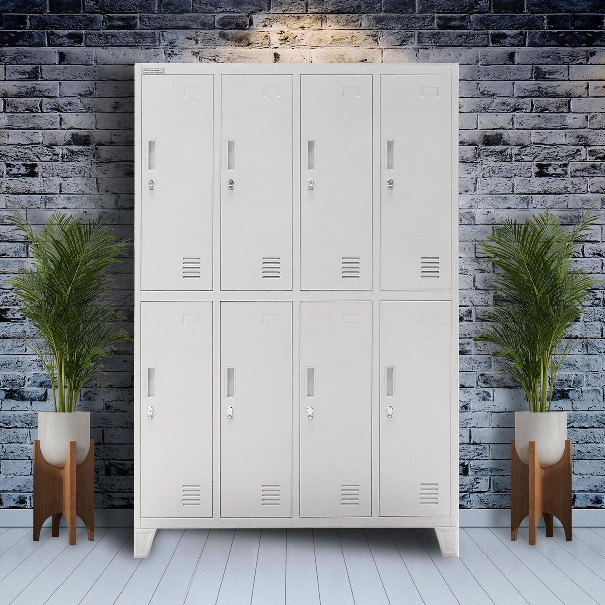 MOVILOCKERS - Locker Ensamblado 4 Cuerpos 8 Puerta(s) 110x170x45 cm Gris Agata