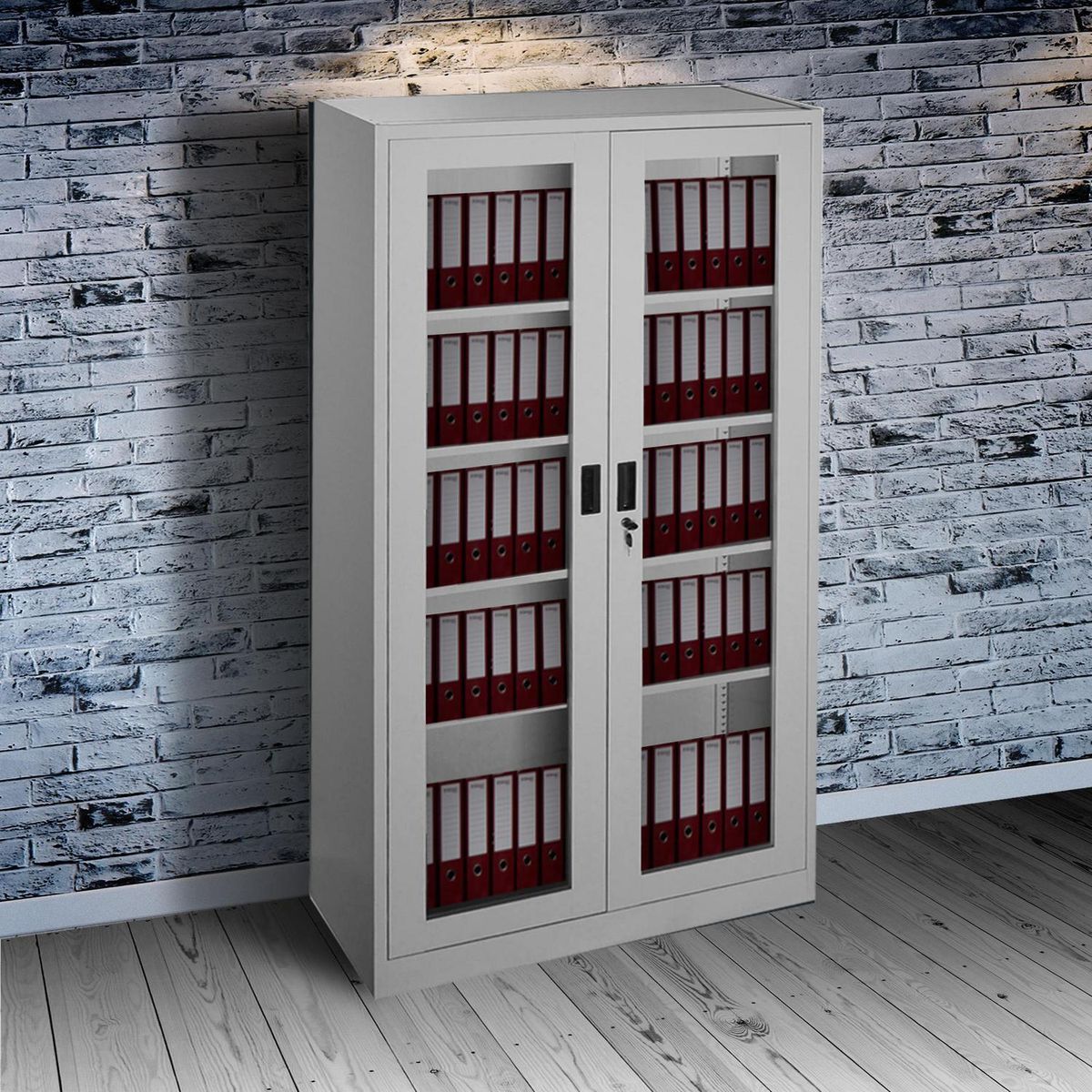 MOVILOCKERS - Storage 2 Puerta(s) 4 Repisa(s) 90xx40 cm Gris Agata