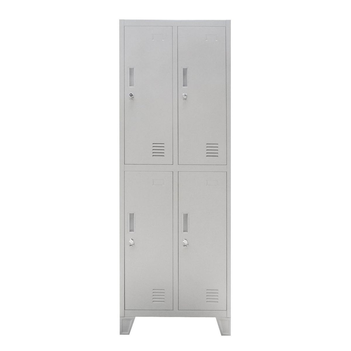 MOVILOCKERS - Locker Ensamblado 2 Cuerpos 4 Puerta(s) 4 Repisa(s) 56xx45 cm Gris Agata
