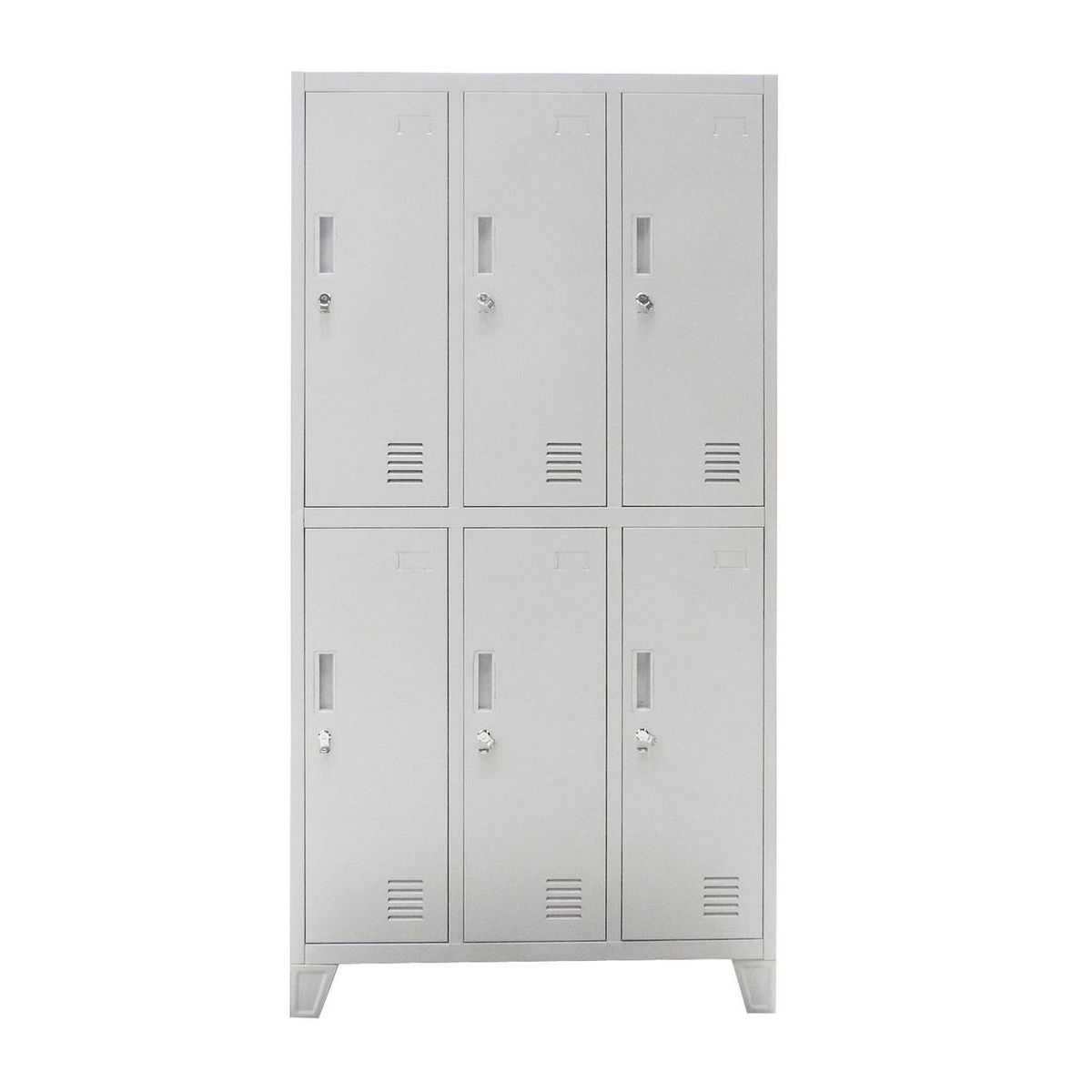 MOVILOCKERS - Locker Ensamblado 3 Cuerpos 6 Puerta(s) 6 Repisa(s) 83xx45 cm Gris Agata