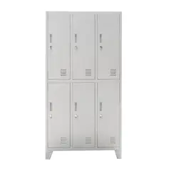 MOVILOCKERS - Locker Ensamblado 3 Cuerpos 6 Puerta(s) 6 Repisa(s) 83xx45 cm Gris Agata