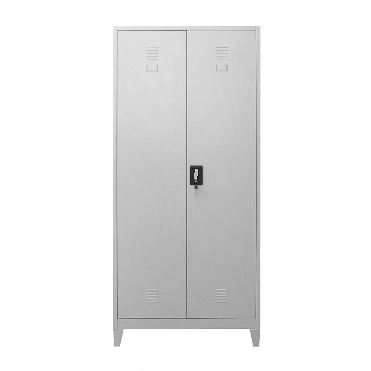 MOVILOCKERS - Locker Aseo Ensamblado 2 Puerta(s) 3 Repisa(s) 83xx50 cm Gris Agata