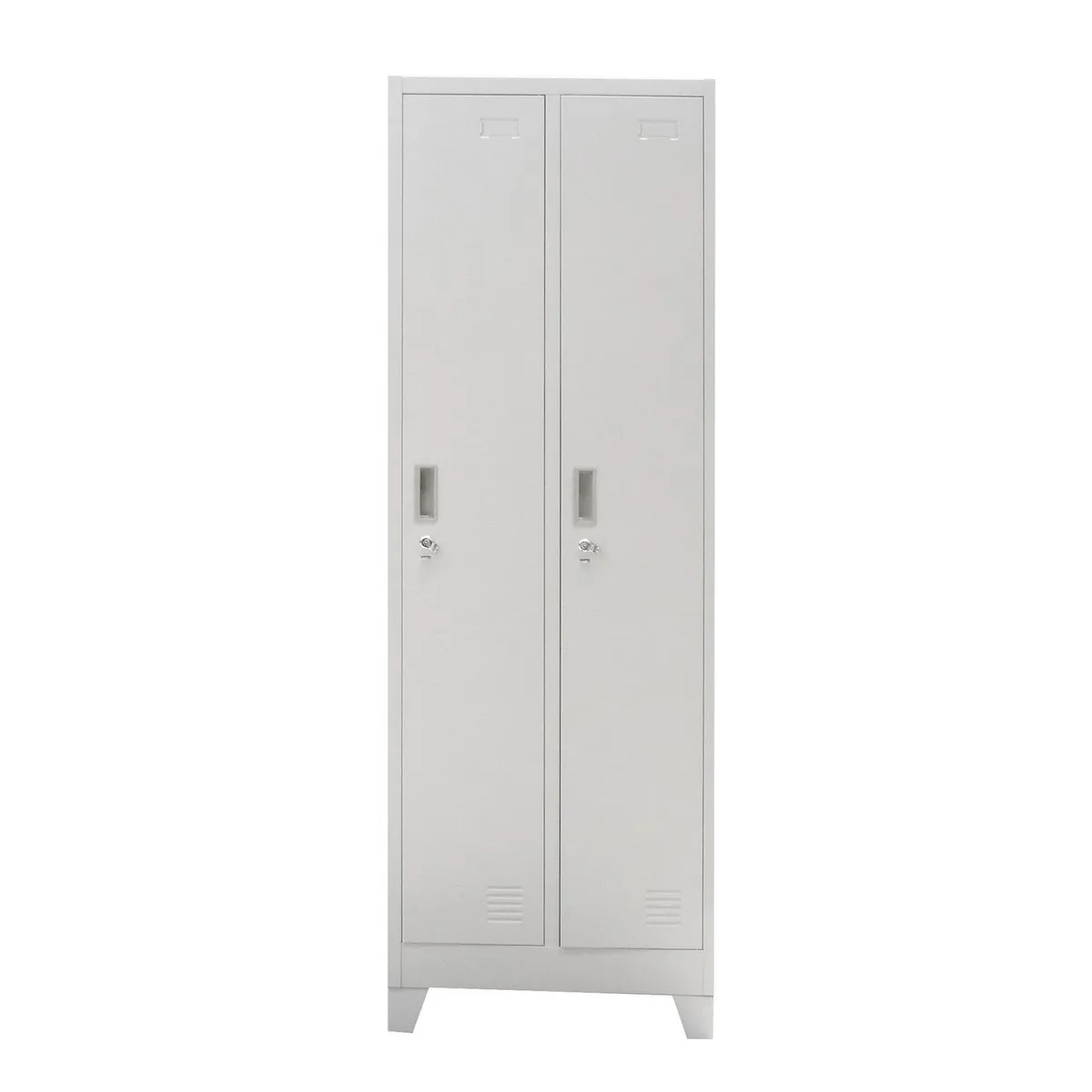 MOVILOCKERS - Locker Ensamblado 2 Cuerpos 2 Puerta(s) 2 Repisa(s) 56xx45 cm Gris Agata