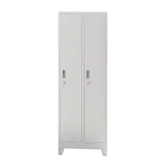 MOVILOCKERS - Locker Ensamblado 2 Cuerpos 2 Puerta(s) 2 Repisa(s) 56x170x45 cm Gris Agata