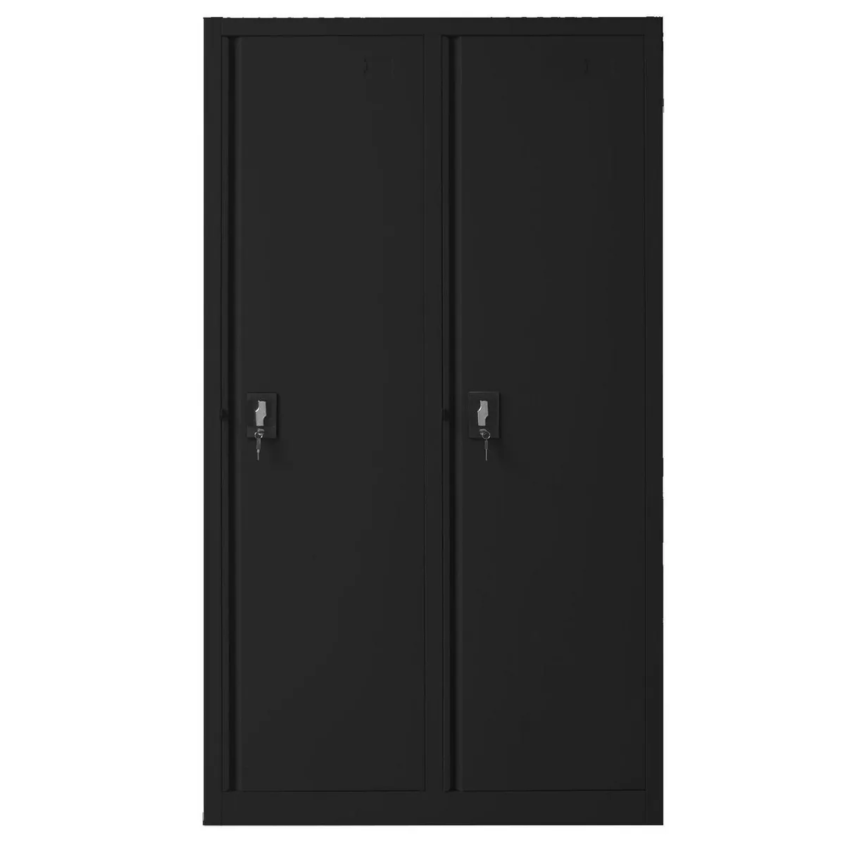 MOVILOCKERS - Clóset Doble Ensamblado 2 Puerta(s) 10 Repisa(s) 106xx50 cm Negro Mate