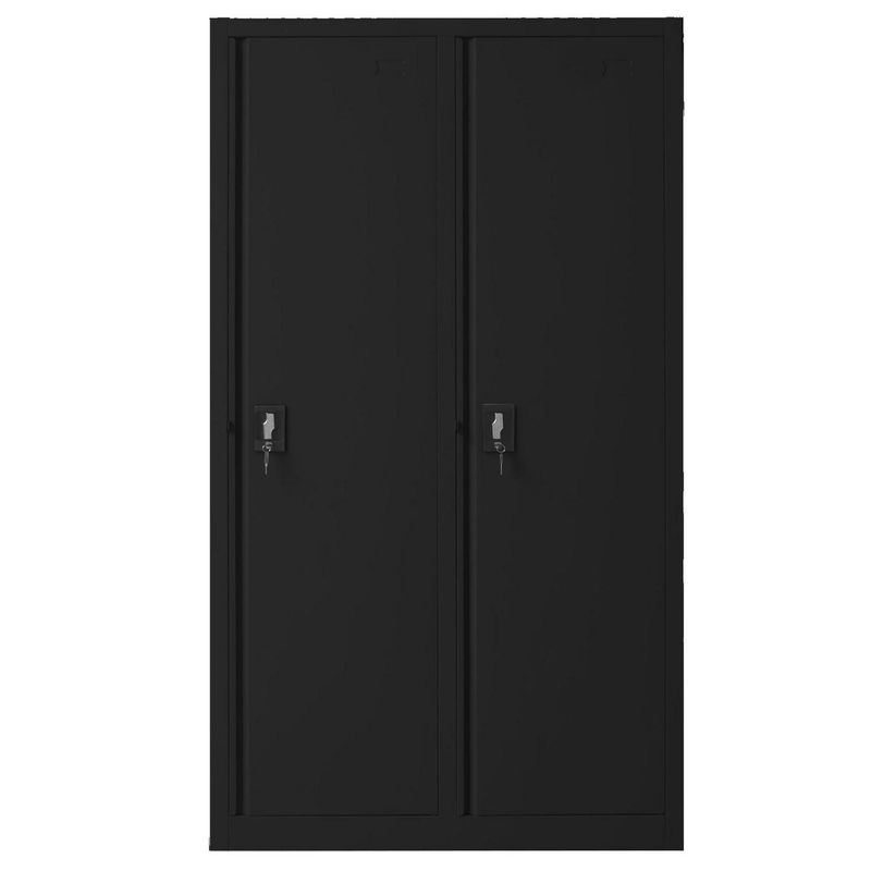MOVILOCKERS - Clóset Doble Ensamblado 2 Puerta(s) 10 Repisa(s) 106xx50 cm Negro Mate