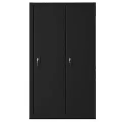 MOVILOCKERS - Clóset Doble Ensamblado 2 Puerta(s) 10 Repisa(s) 106xx50 cm Negro Mate